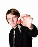 Man holding a key