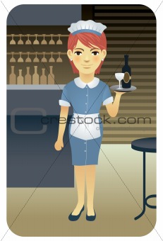 Profession series: Waitress serving drinks