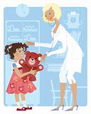 Pediatrician and girl
