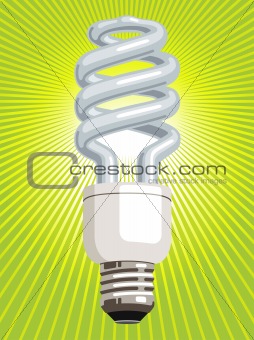 CFL Light Bulb with green background