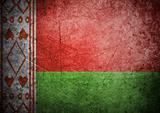 flag of Belarus on old wall background, vector wallpaper