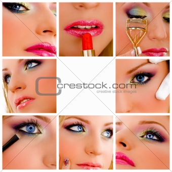 beauty - makeup collage