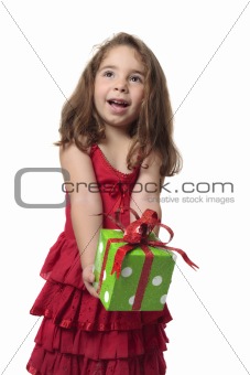 Girl holding gift