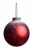 Single christmas red ball isolated on white background