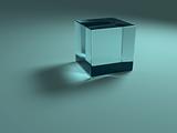 blue glass cube