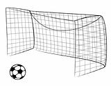 Soccer gate and ball - outline