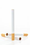 Cigarettes over white