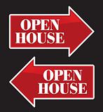 Open House Real Estate Arrow Signs.