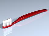 Shiny red toothbrush