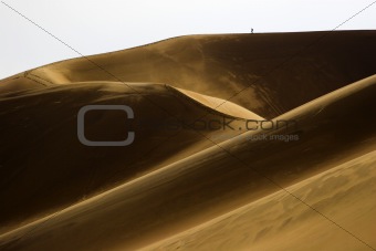 Hiking in sand dunes