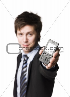 Man holding a cell-phone