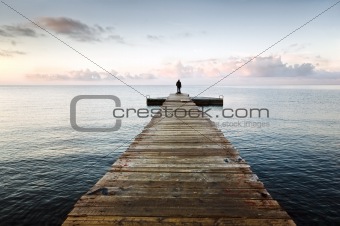 Silhouette on a pier