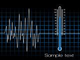 electrocardiogram with thermometer, vector