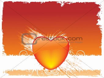 vector grunge frame with heart, wallpaper