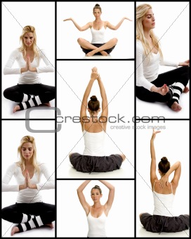 yoga and woman exercise
