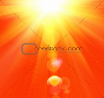 Hot summer rays of the sun