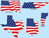 Five States with Flags