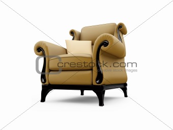Classic armchair against white