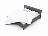 Double bed against white