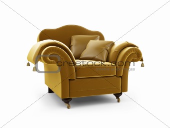 Royal armchair against white
