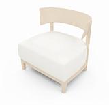 Soft chair against white