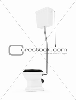 Toilet against white