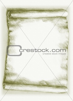 Old parchment on white background,space for your text
