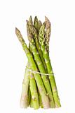 detail of fresh green asparagus isolated on white background