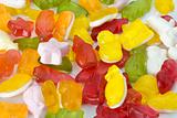 detail of colorful gummy bear candy