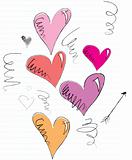 Sketchy Doodle Hearts