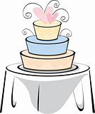 Wedding Cake on Table