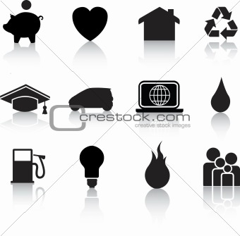 Home icon black silhouettes