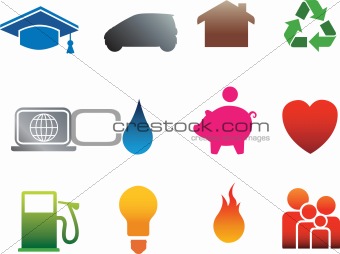 Isolated home flat icons