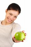 Healthy apple woman