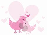 romantic heart shape background with bird