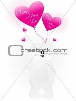cute taddy with pink balloons