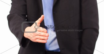 Businessman offering a handshake