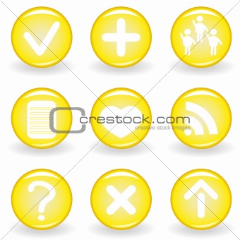 Set of green web icons for your design