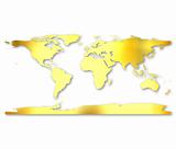 3d Golden World Map