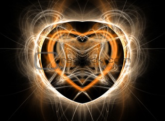 Abstract gold heart.