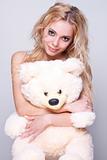 beautiful girl with a teddy bear