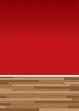 wood floor wall red