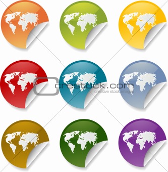 World sticker round