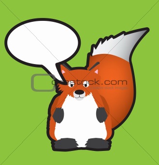 red fox speech bubble