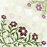 Green and Purple Floral Background