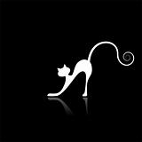 White cat silhouette for your design