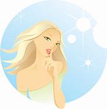 vector illustration of beautiful  young woman
