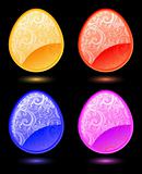 Set of vector stylized eggs 
