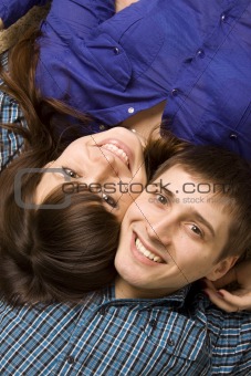 happy young couple smiling 