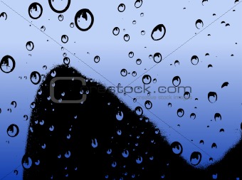 Water Droplets Rising - Vector illustration
